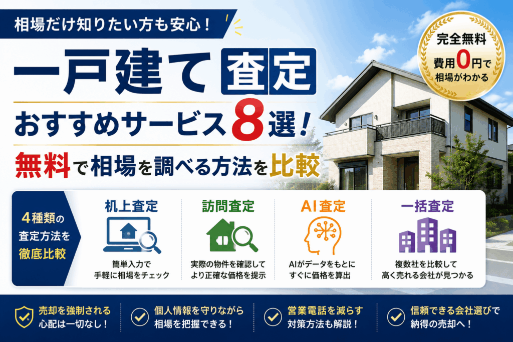 一戸建て査定おすすめサービス8選！無料で相場を調べる方法を比較